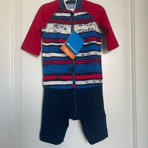 Columbia Kids Rashguard - Red and Blue Stripes